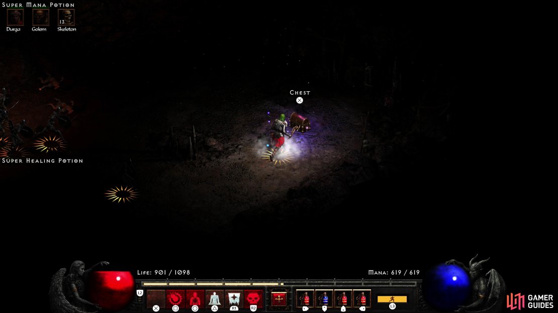The Pit consists of two levels, on the second of which you’ll find a super chest.