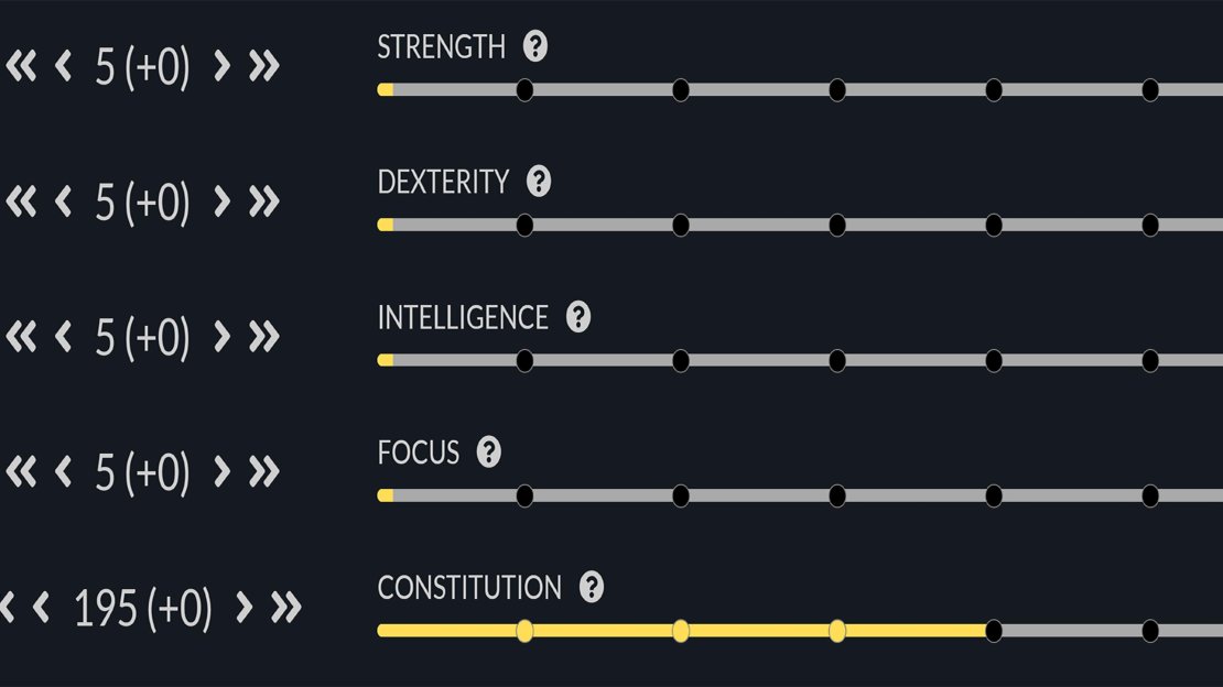 Attribute choices for this build.