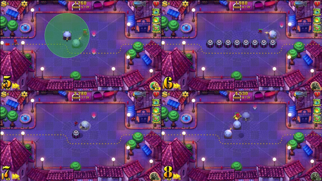 They’ll also run in the same direction as long as they’ve travelled more than half the distance to the exit (so on some puzzles you’ll need to wait for them to have ‘committed’ to that path before placing your Gun Tower), otherwise they’ll change direction. Therefore, these puzzles are all about using - and most definitely abusing - these facts to succeed.