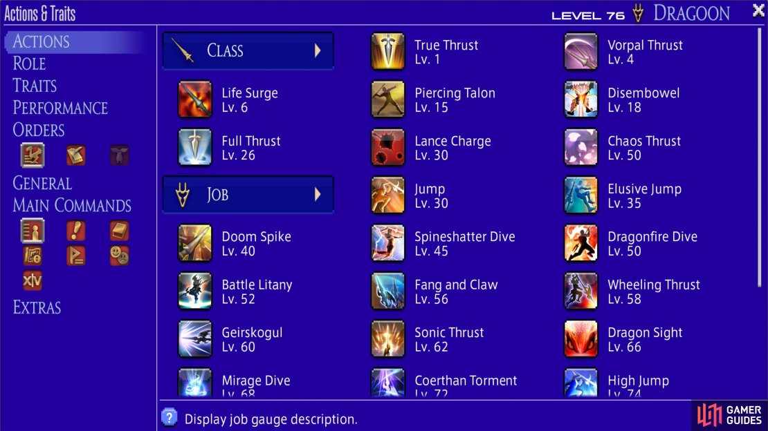 Dragoon received 4 new actions in Endwalker.