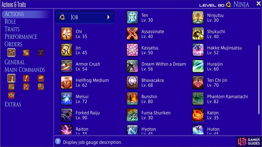 Ninja received 5 new actions in Endwalker.