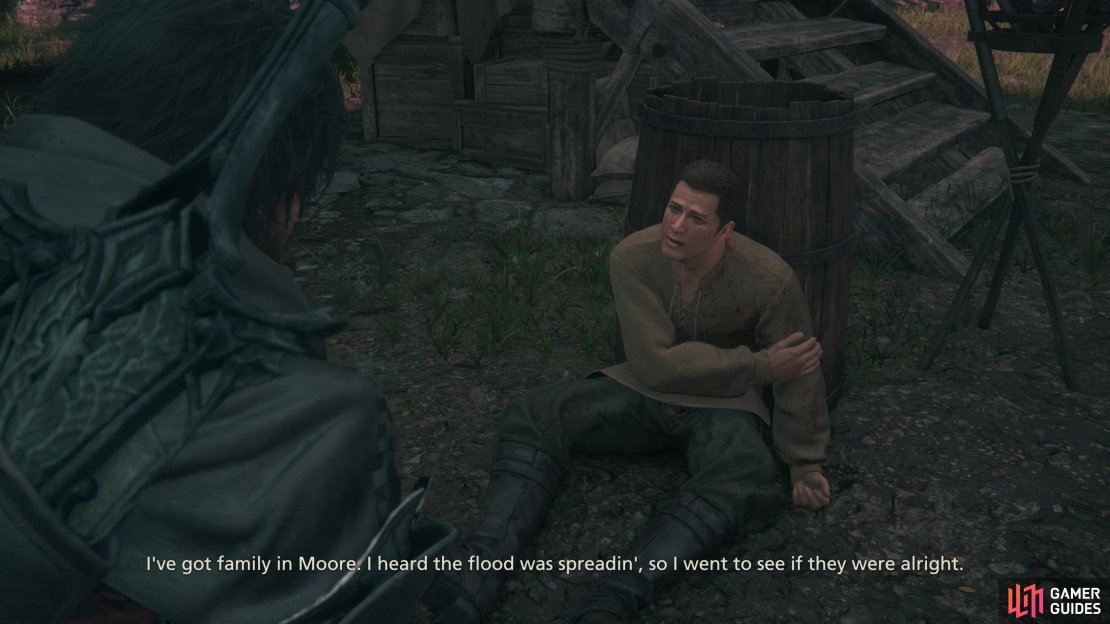 After tracking down the Dame, you’ll need to talk to two survivors to learn where the attacks are occuring.