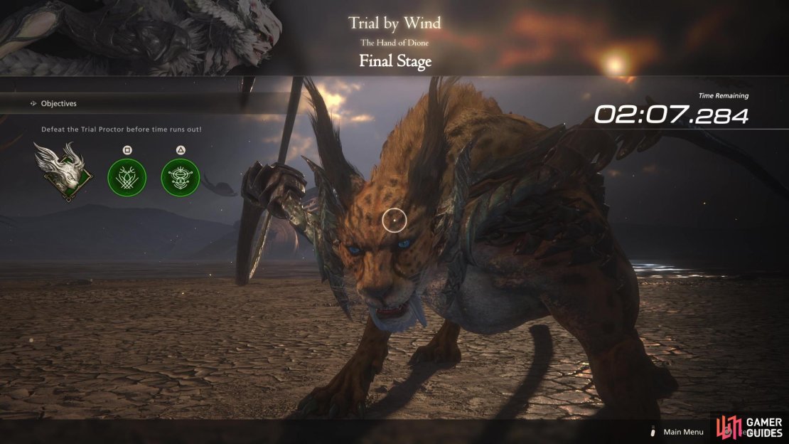 You will fight against a Windbound Coeurl for the Final Stage.