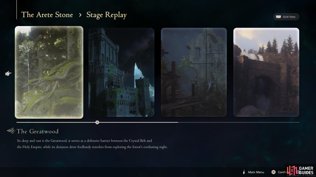 You will be able to choose from any of the previously completed stages.