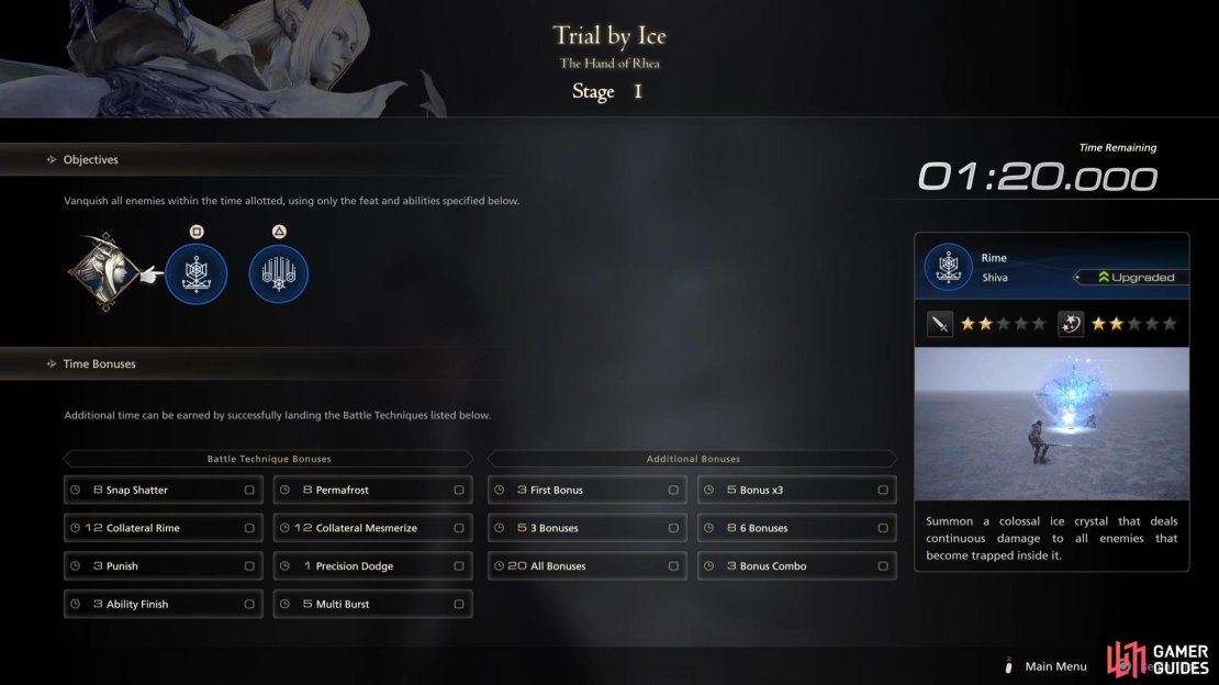 You will have Rime and Mesmerize available for Stage 1.