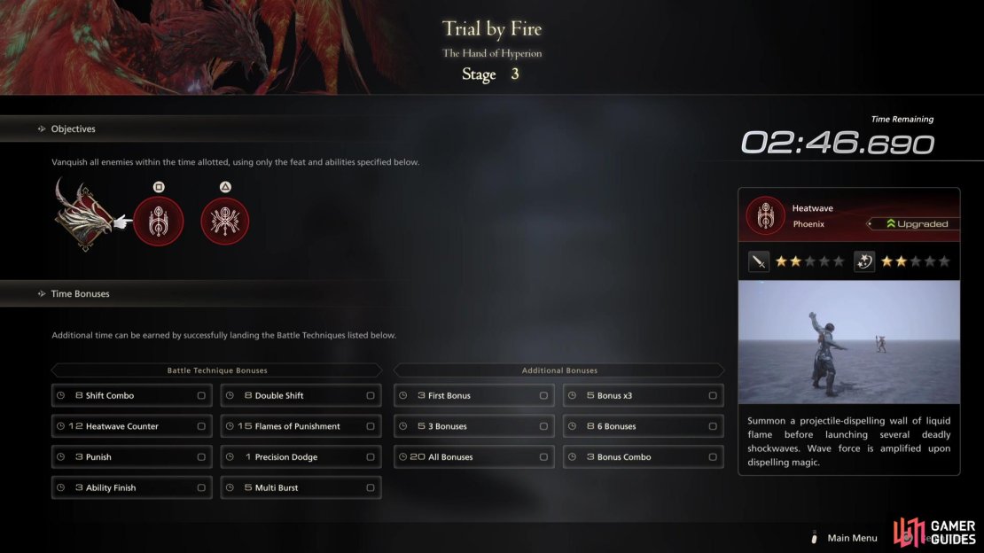 Stage 3 adds the powerful Flames of Rebirth.