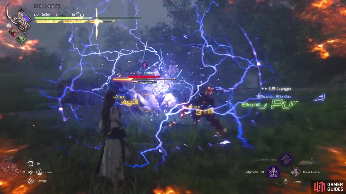 Use !Lighting Rod when !Sekhret is Stagger and then pop !Limit Break to use your most devastating attacks.