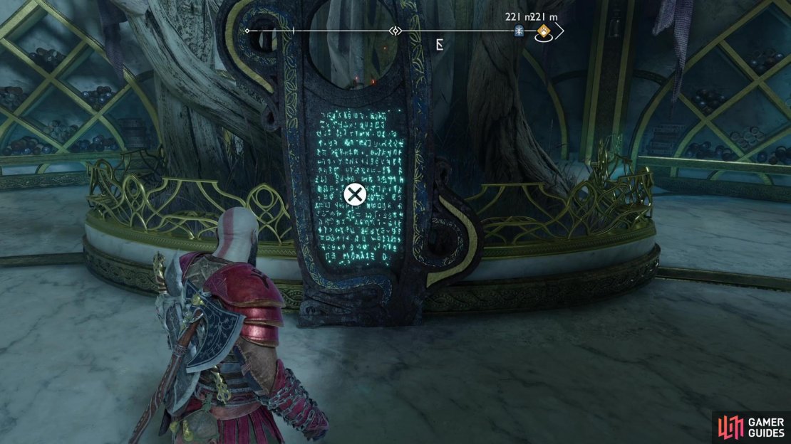 Climb up a ledge to find the Lore Marker - The Arbiters of Knowledge,