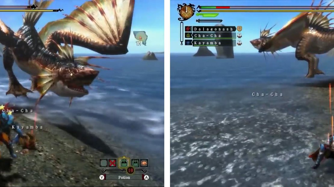 Rushing gets you in situations like this, with a tiny health bar and a monster bearing down.