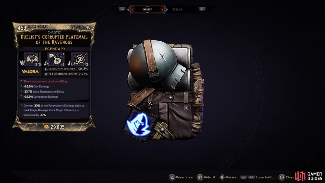 The Corrupted Platemail legendary armor