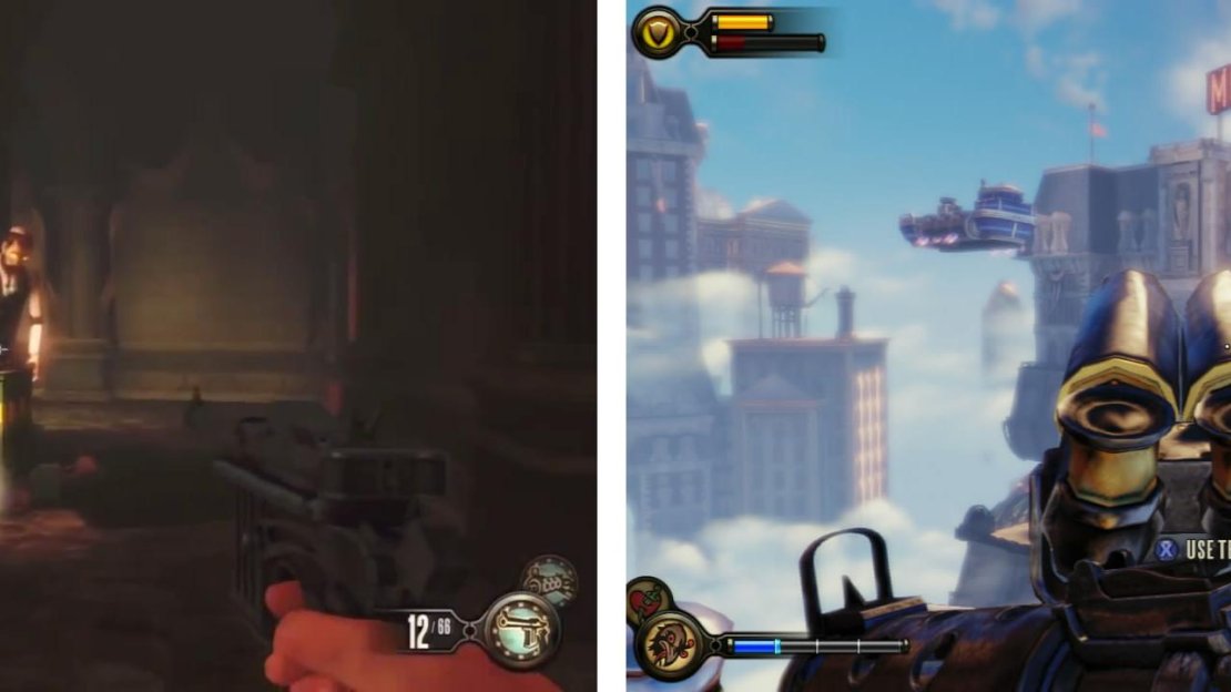 After the Crow enter the next door and look at the base of the broken vending machine for some Gear (left). Exit the building and turn left to find a Telescope (right).