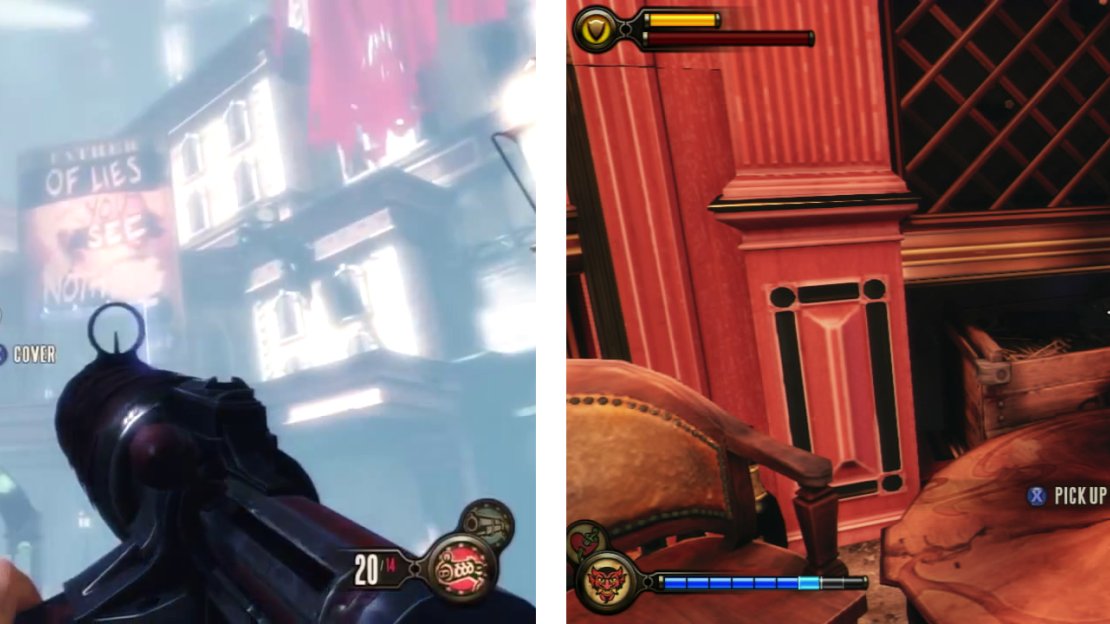 Clear out all the snipers (left) and then enter the first door to the left over the bridge to find a Voxophone inside (right).