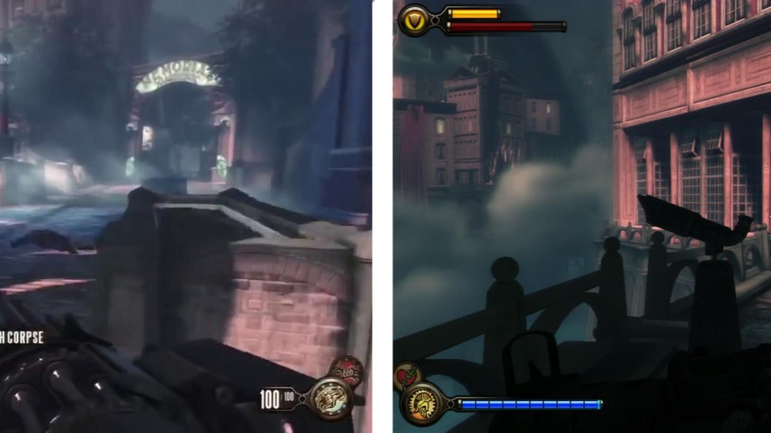 Head through the gate (left) and keep an eye out for the telescope (right) just beyond.