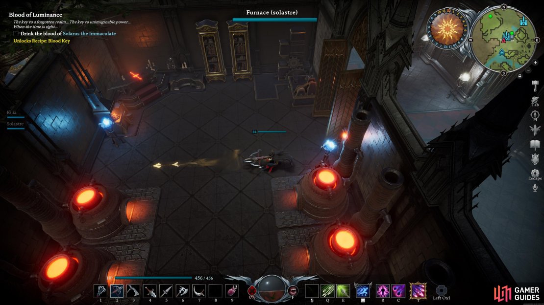 The Crossbow is the only ranged weapon and has the greatest attack range
