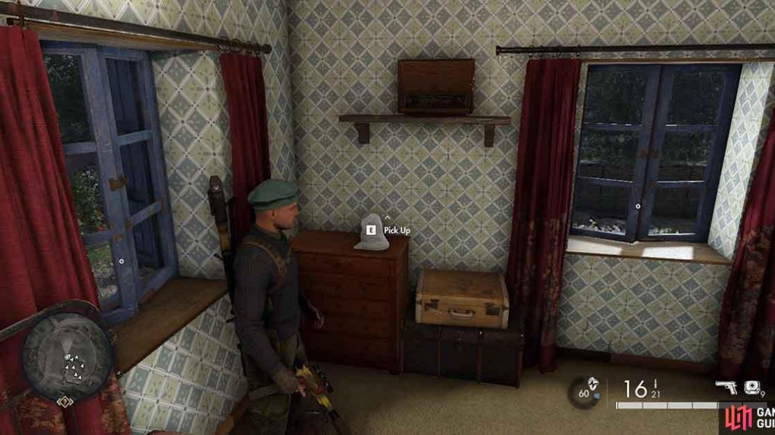 You’ll find the bag in the corner of the room here.