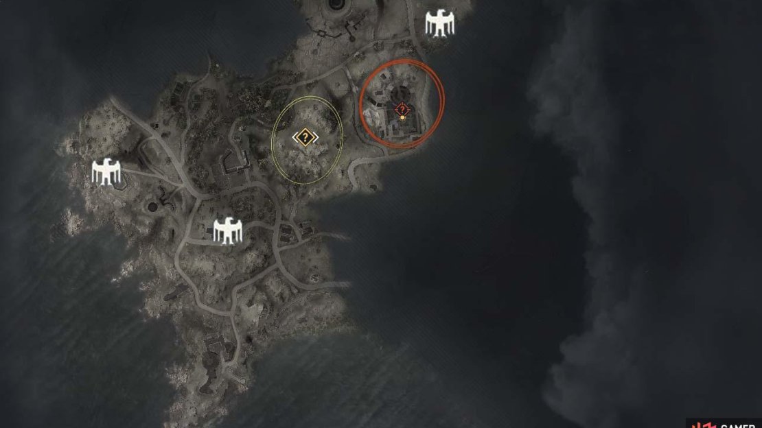 The location of all of Mission 5’s Stone Eagles.