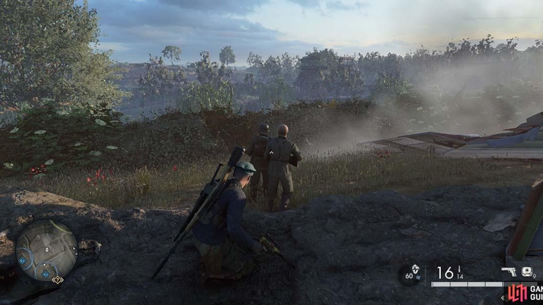 You can use your binoculars to search for Brenner, or just kill and loot all the soldiers in the area.