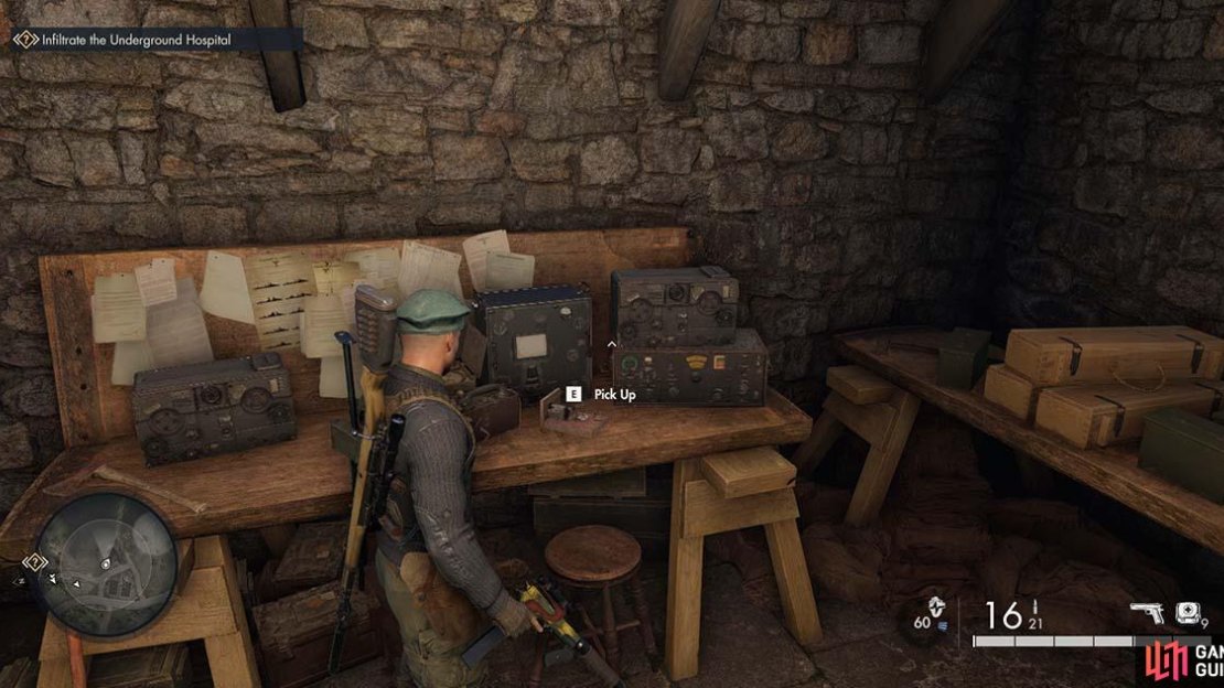 You’ll find the radio on this workbench.