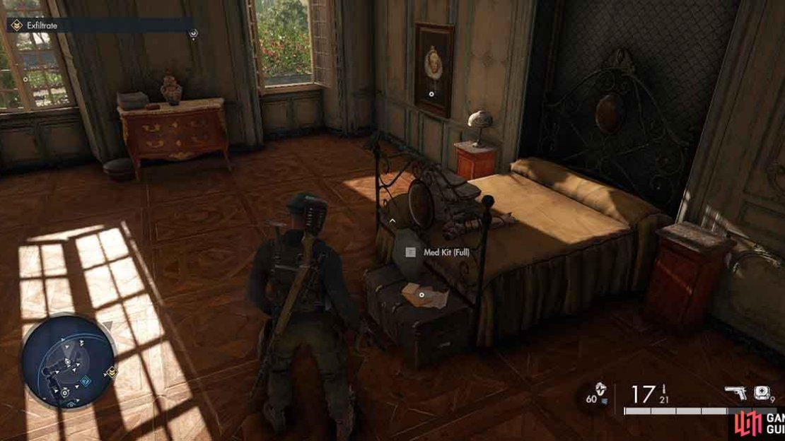 You’ll find the letter on a chest at the end of the bed.