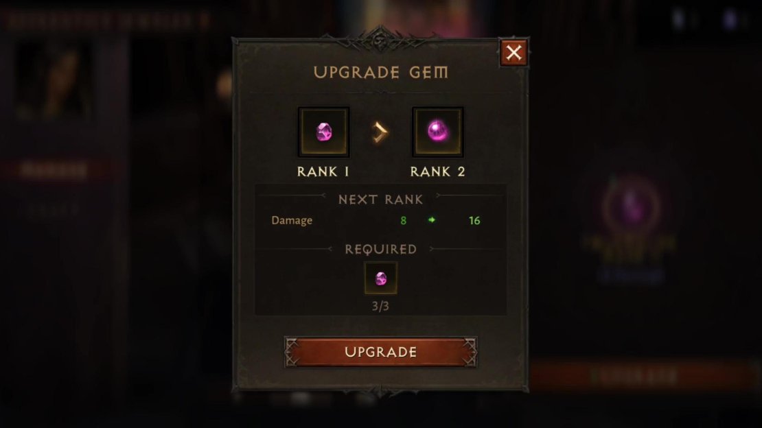 You can upgrade Normal Gems by simply combining three Normals Gems of the same type and grade… at least until Rank 6.