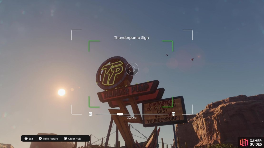 Snap a photo of the iconic Thunderpump gas station sign.