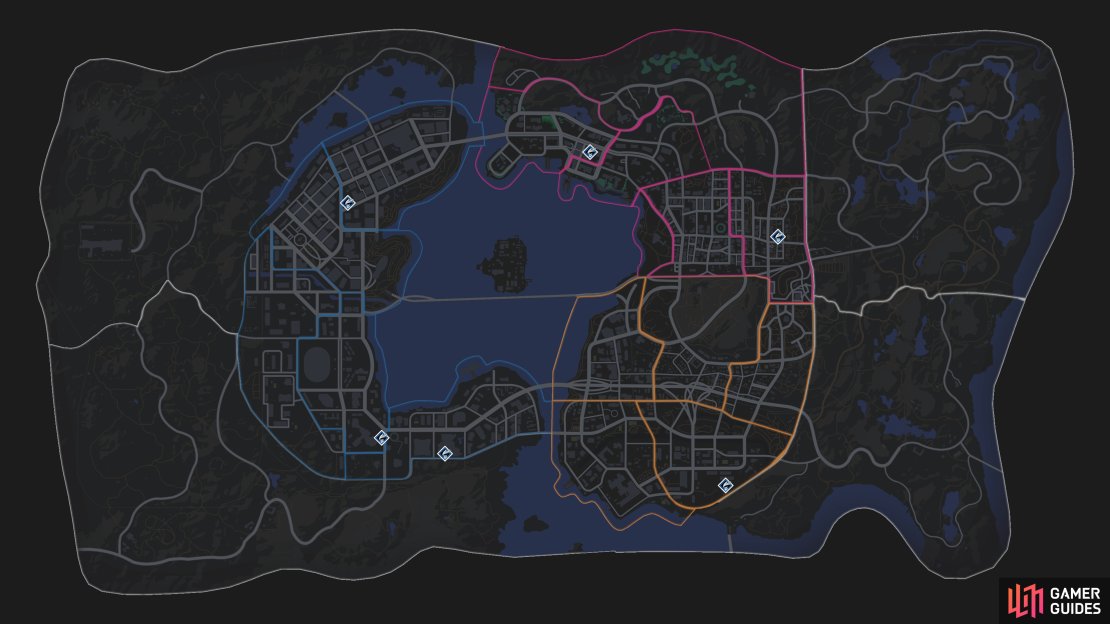 All the locations of Wingsuit Saboteur Side Hustles.
