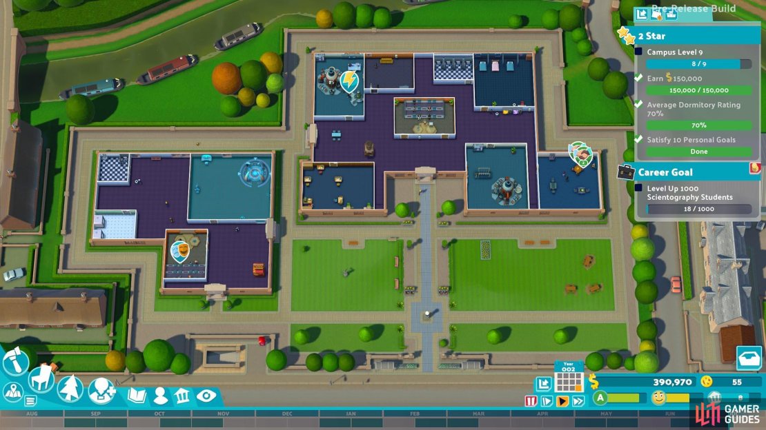 Try to wield your camera into an overhead view so you can get a good perspective on your overall Campus.