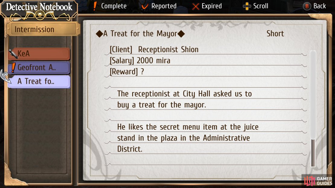 A Treat for the Mayor is a hidden request in the Intermission.