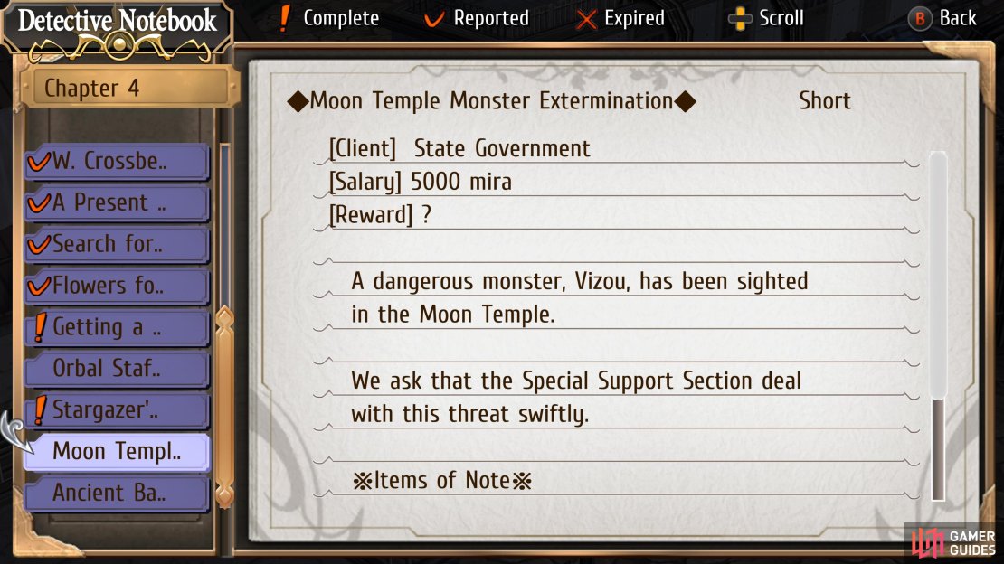 Moon Temple Monster Extermination is a request on Chapter 4 Day 3.