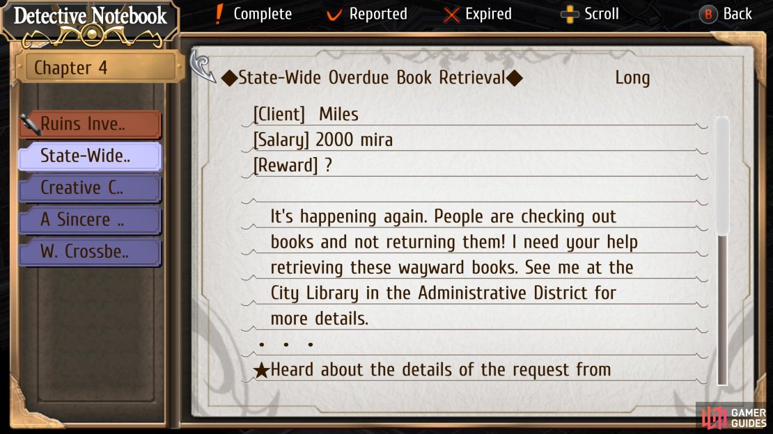 State-Wide Overdue Book Retrieval is a request on Chapter 4 Day 1.