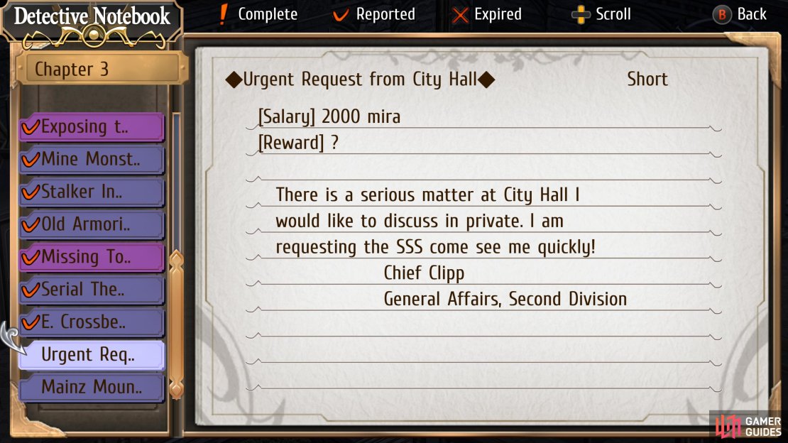 Urgent Request from City Hall is a Request on Chapter 3 Day 4.