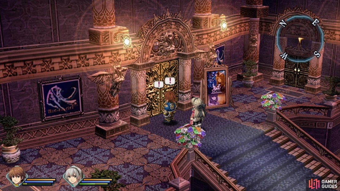 Examine the theater’s front doors,