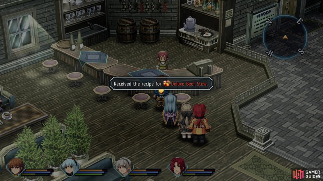 Talk to Superintendent Kirsch in the Le Lectier Inn to obtain the “Deluxe Beef Stew” recipe.