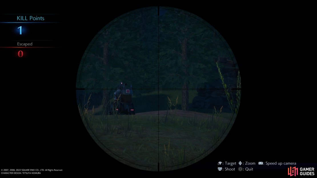 Another robot that is stationary at the second sniper spot.