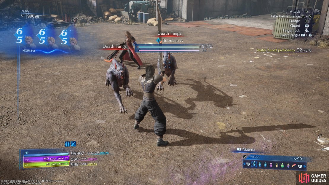 Be sure to equip a Safety Bit to protect against Death Fangs in this battle.