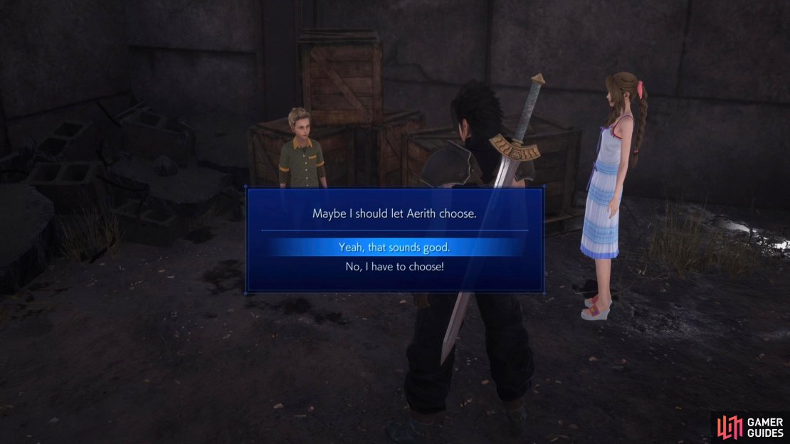 Ask Aerith what number she would choose.