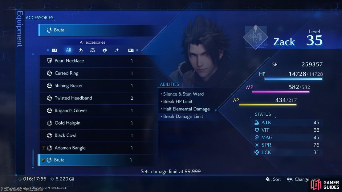 The Brutal Accessory will break your damage limit in Crisis Core Reunion.