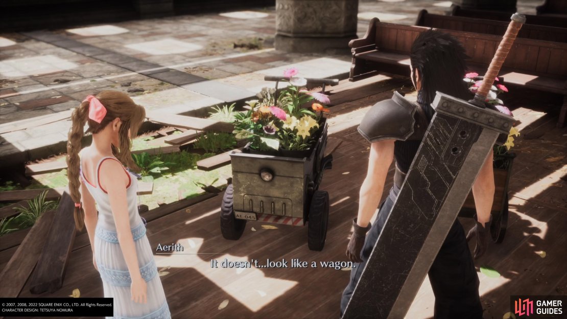 You can build up to three flower wagons with Aerith in Crisis Core Reunion.