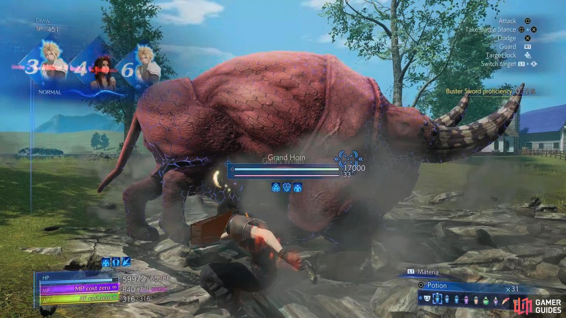 Gaia’s Wrath is one of the Grand Horn’s strongest attack. It will slam down two-times dealing damage for each hit.
