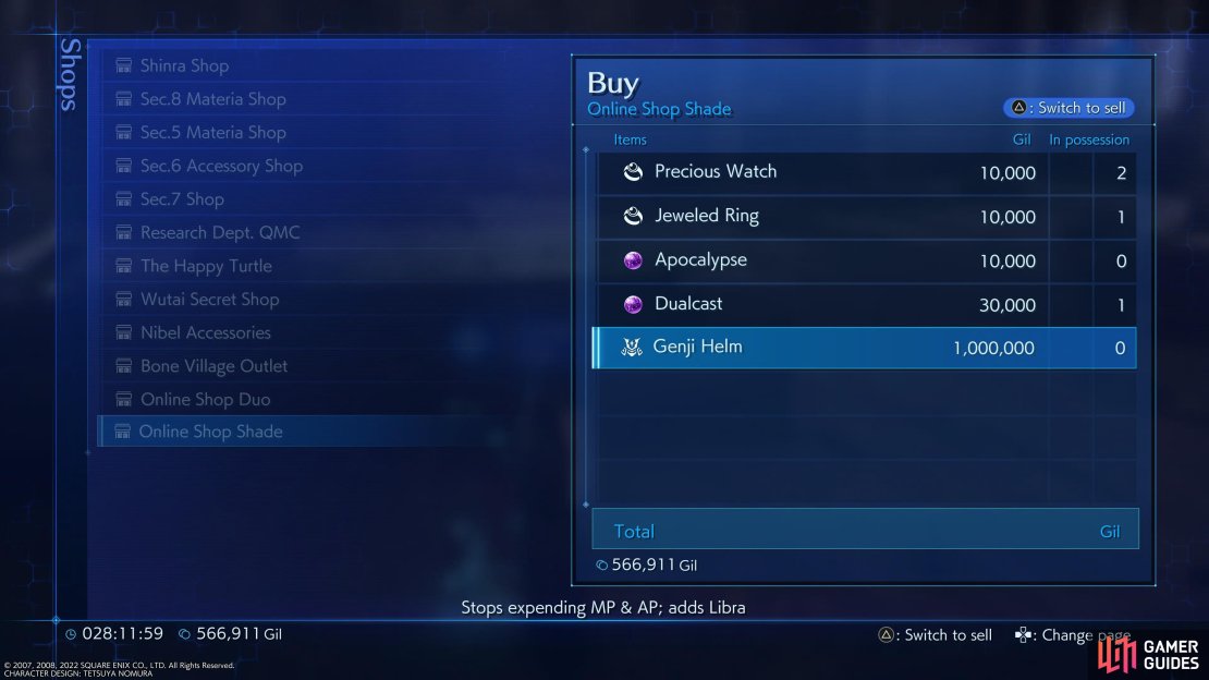 Genji Equipment is some of the most powerful equipment.
