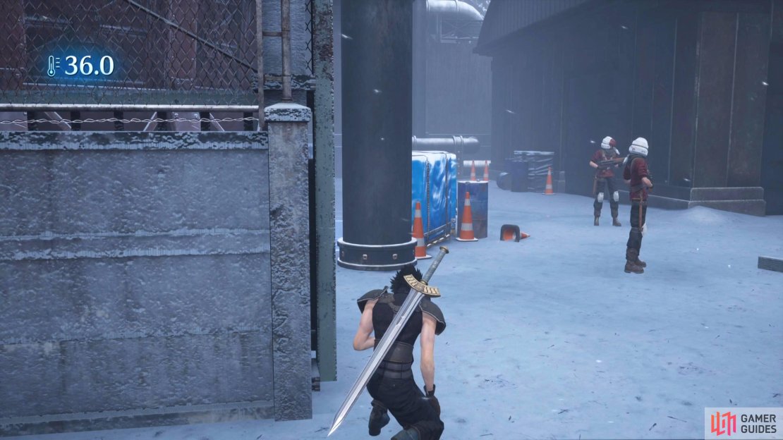 When the guards meet up in the middle, you can run to the left to get a chest