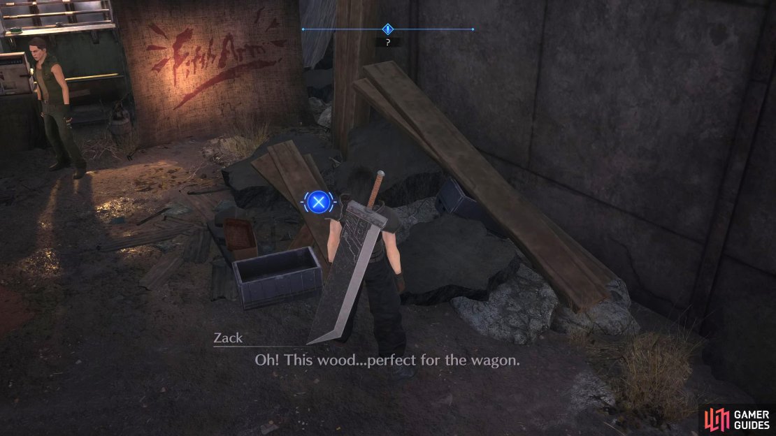 Check the pieces of wood near the RV.