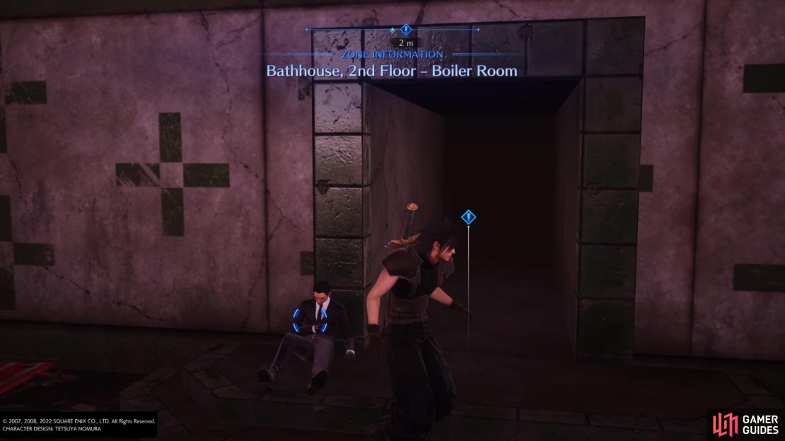 Head to the boiler room behind Tseng