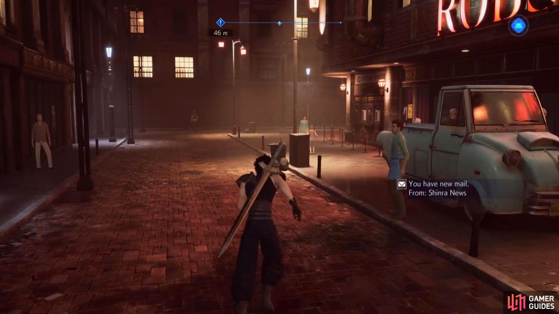 As you go near the Theater in LOVELESS Avenue, you’ll unlock the Shinra Mail.