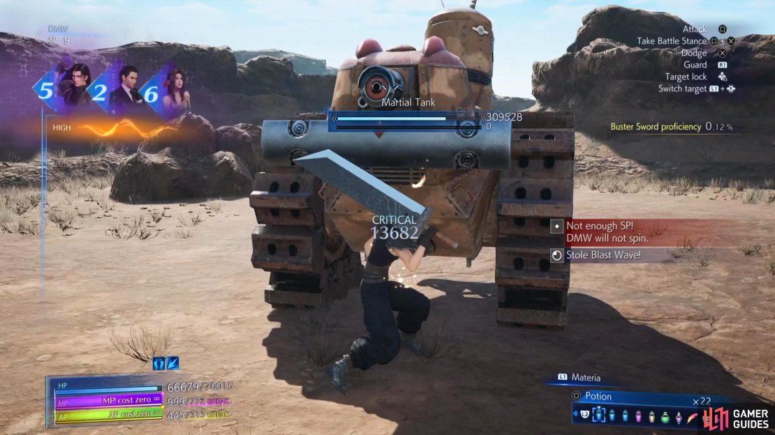 Blast Wave is the normal steal from the Martial Tank. If you get Exploder Blade, try again.