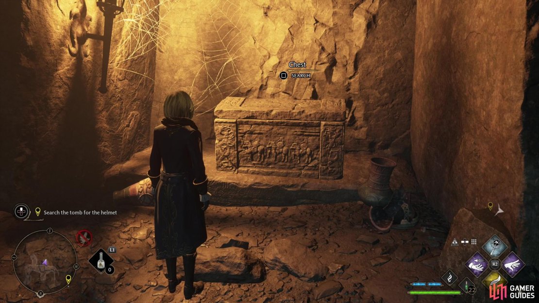 Loot a large chest between the first and second !Lumos Moth puzzle.