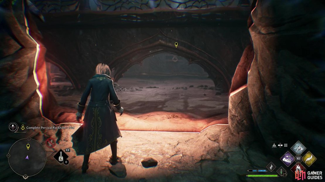 Drop off the ledge where you looted the treasure chest and enter the portal from the north,