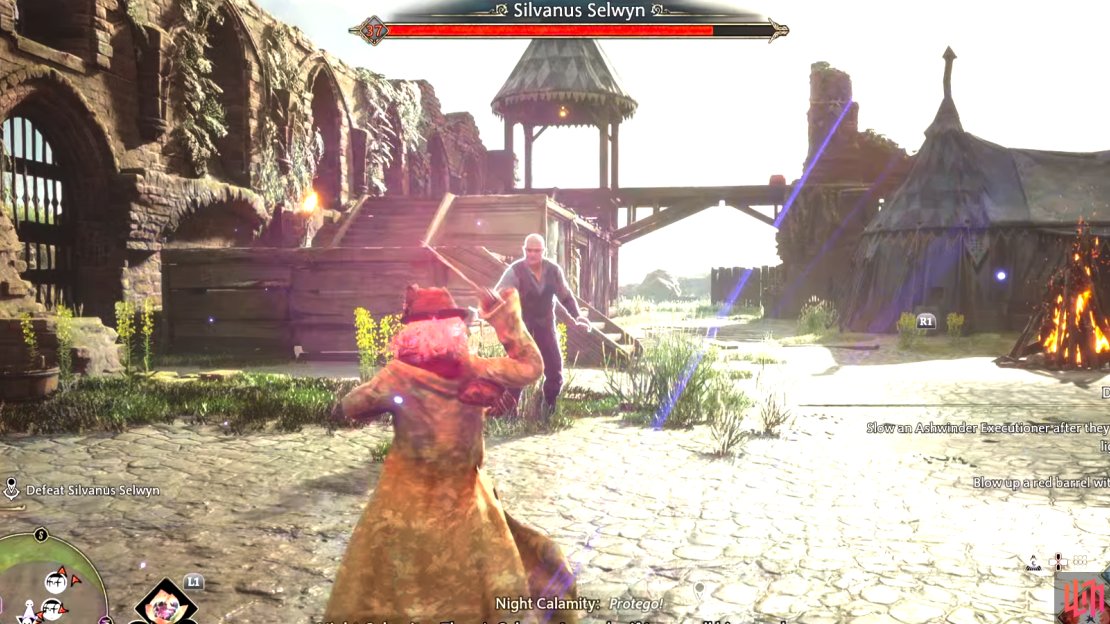 Fighting Sewlyn in Hogwarts Legacy.