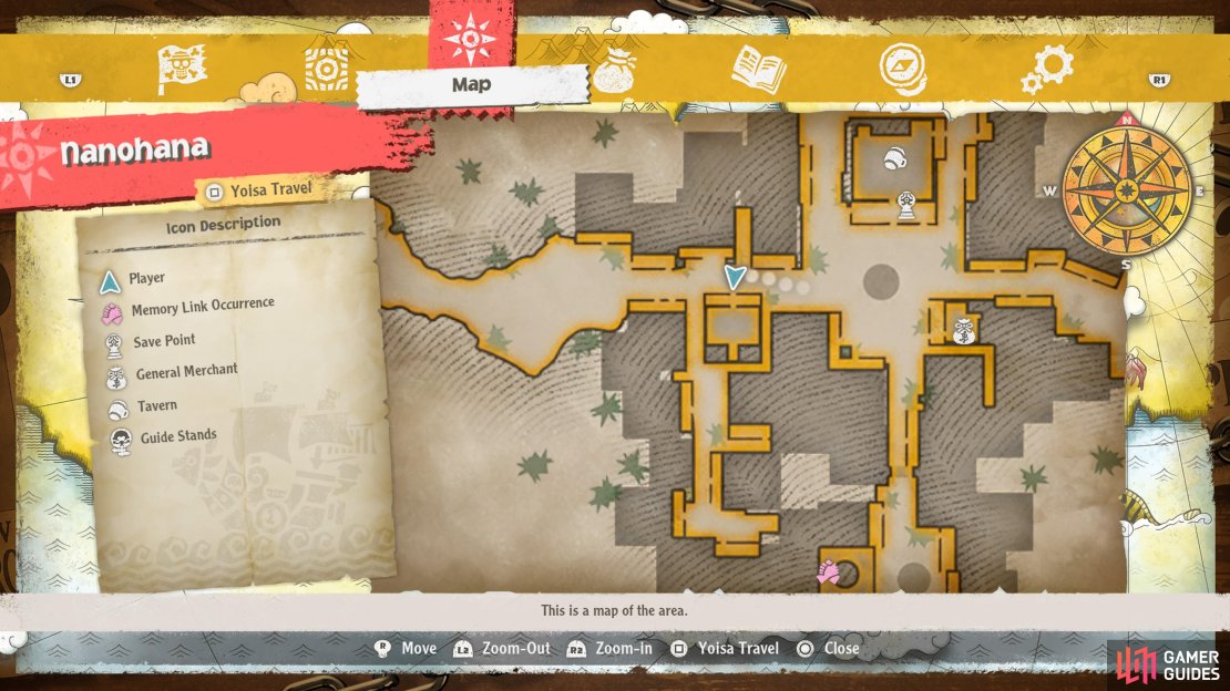 The location of Aroma and Armor on the map