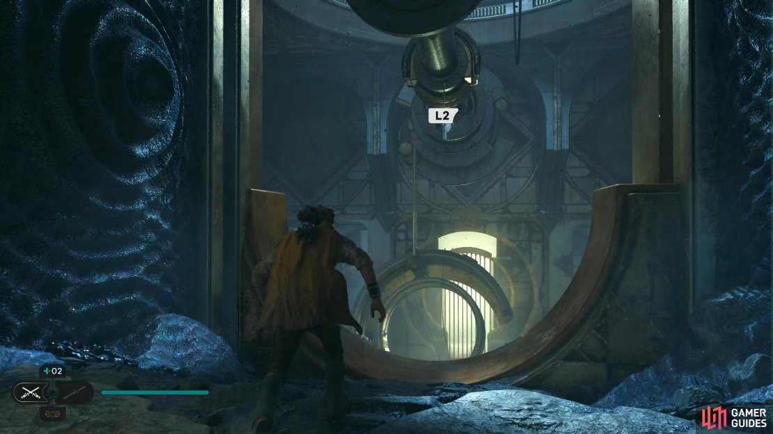 Look above the door towards the ceiling, and use Force: Pull.